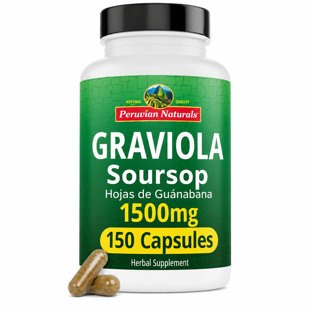 Peruvian Naturals Graviola Soursop Capsules, 150 Count