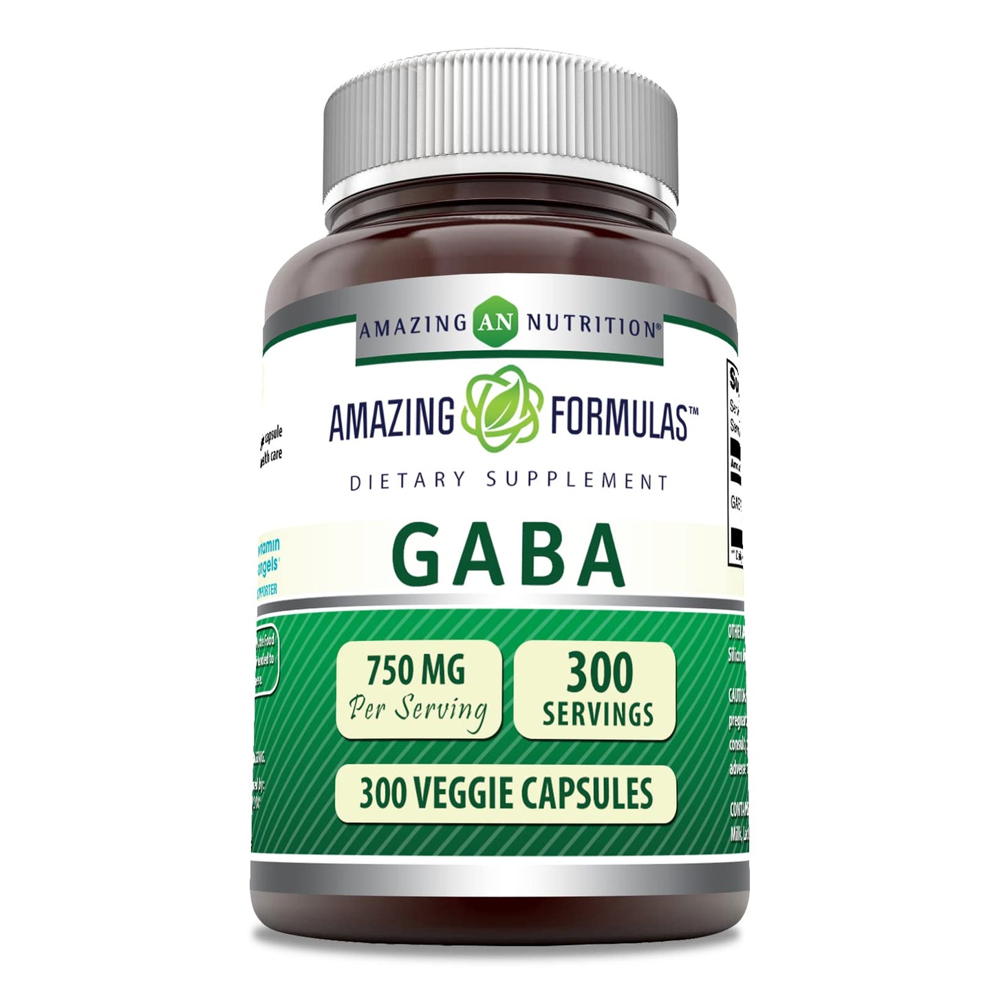 Amazing Nutrition GABA 750mg Veggie Capsules, 300 Capsules