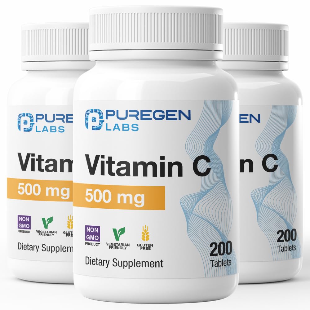 P Puregen Labs Vitamin C 500 mg Tablet 600 Tablets