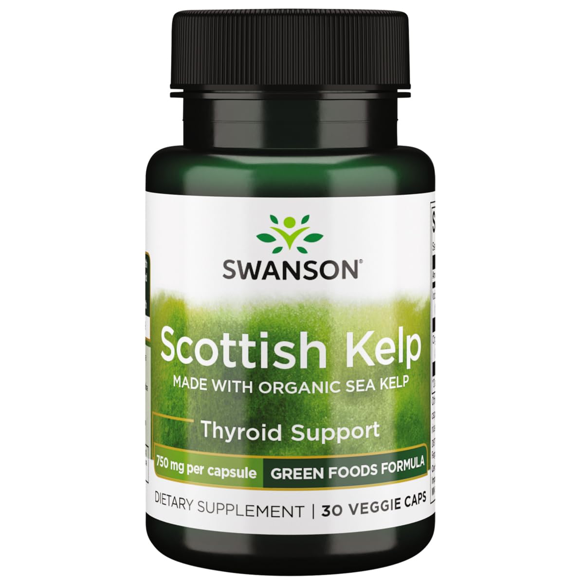 Swanson Made with Organic Scottish Kelp 750 mg Capsule, 30 Count