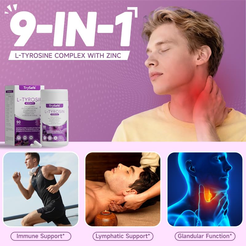 TrySafe 9-in-1 400mg L-Tyrosine Complex Capsule, 90 Capsules