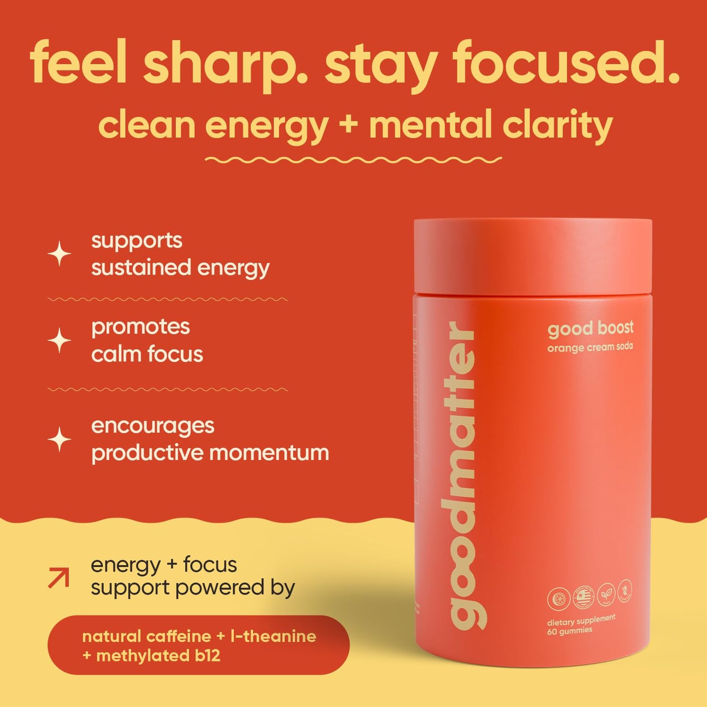 GoodMatter Good Boost Energy & Focus Gummies 60 Count