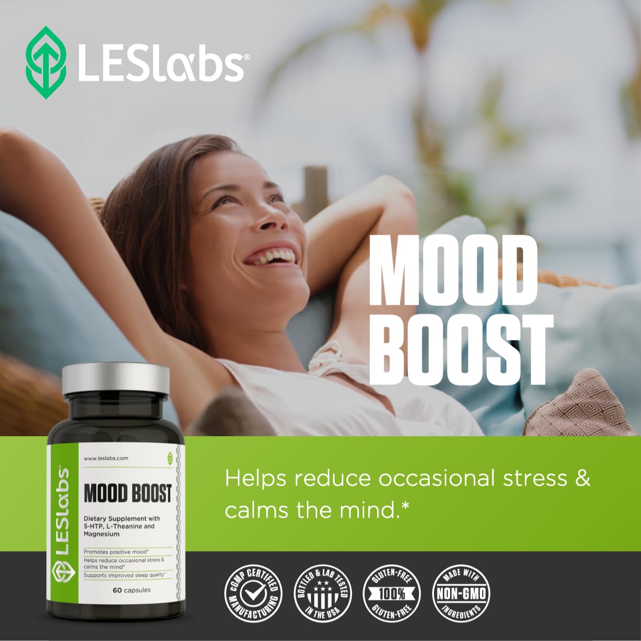 LES Labs Mood Boost Capsules, 60 Count