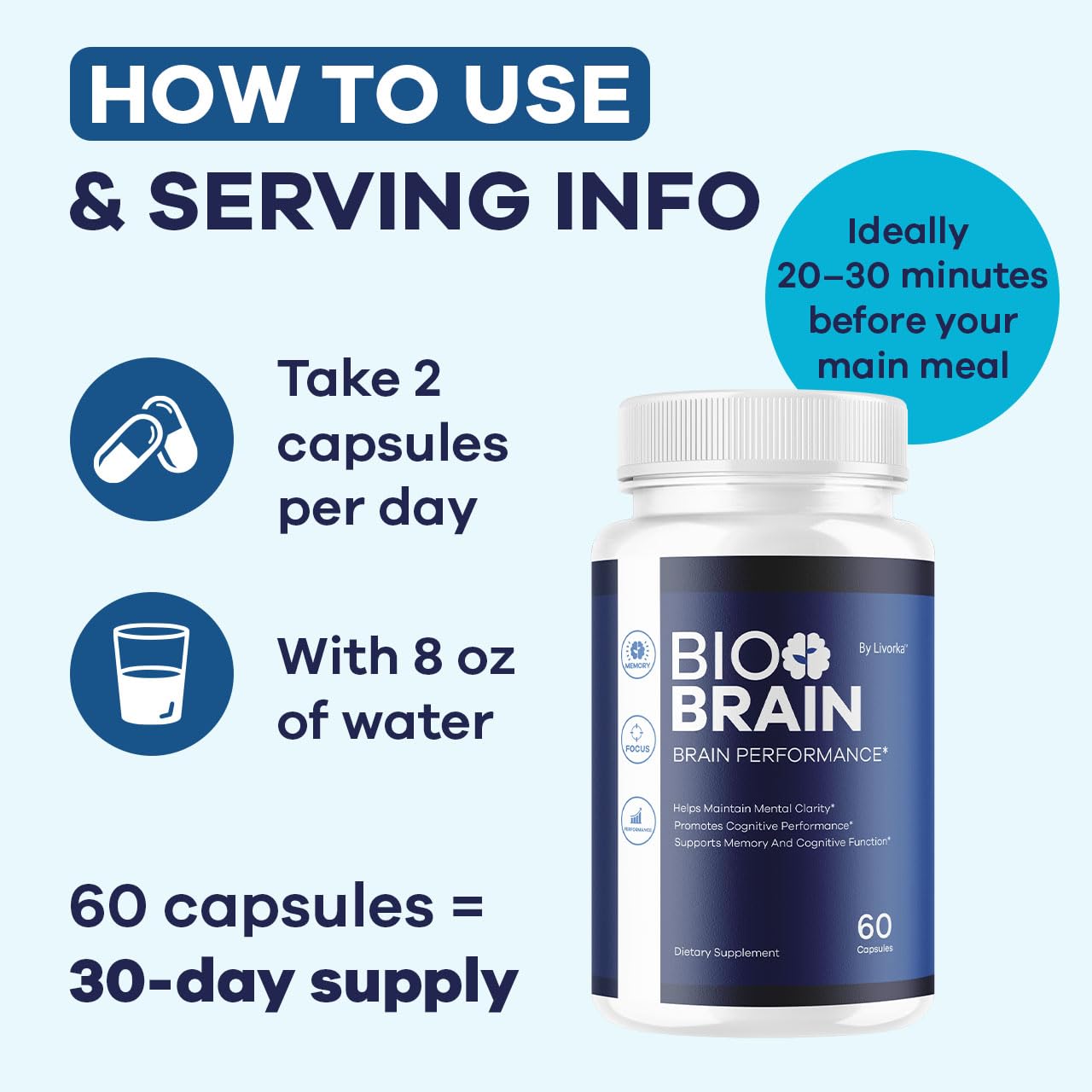 LIVORKA Bio Brain Capsules 180 Capsules