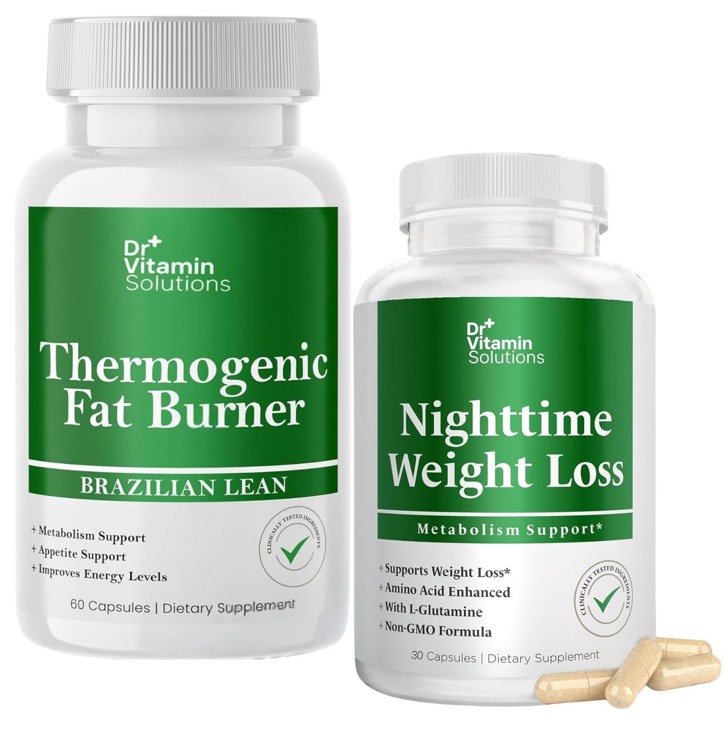 DR VITAMIN SOLUTIONS Thermogenic Fat Burner & Nighttime Weight Loss Pills Capsule, 120 Capsules