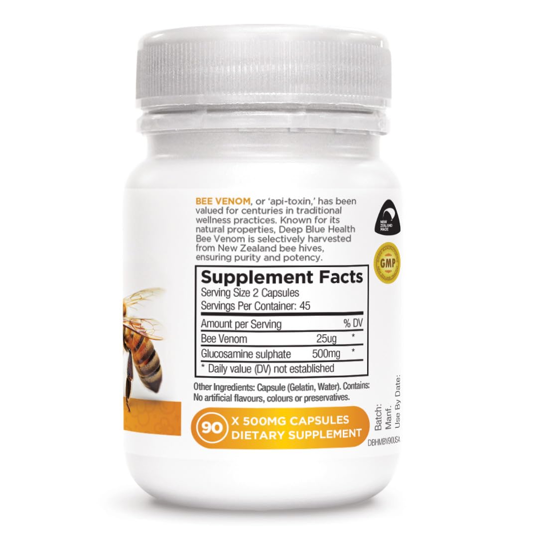 Deep Blue Health Bee Venom 500mg Capsule, 90 Count