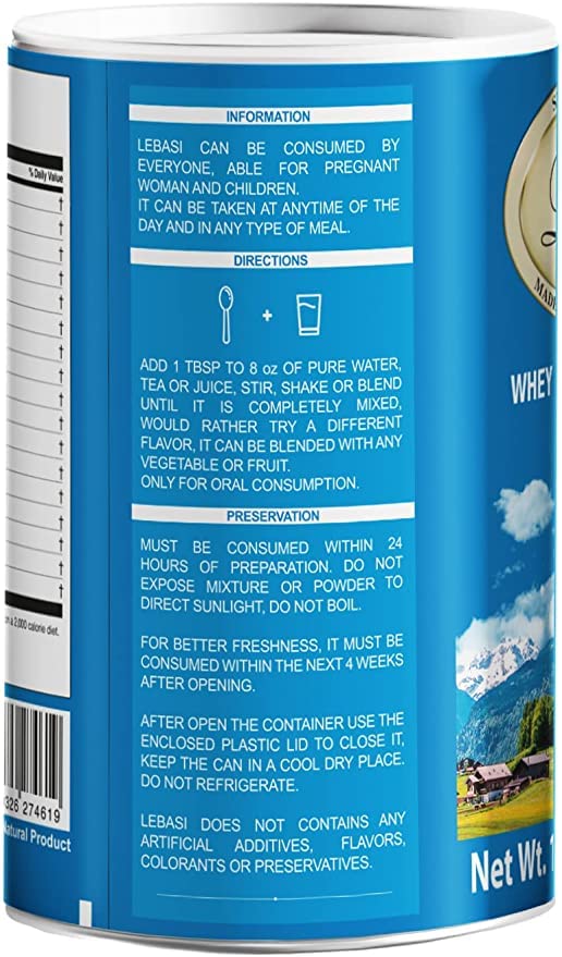 Lebasi Lactoserum Whey Protein Powder, 19.72 oz (Pack of 2)