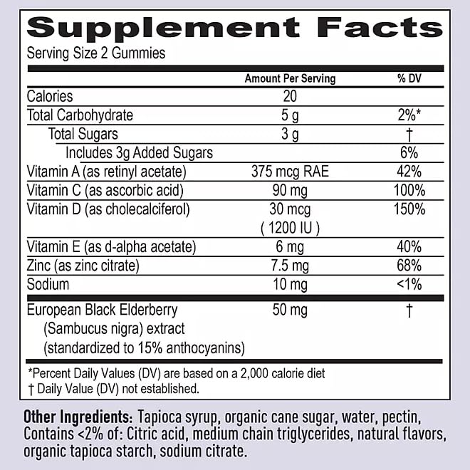 Generic Elderberry Immune Health Gummies, 150 Count