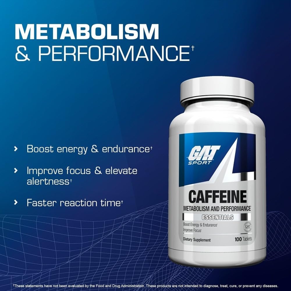 GAT SPORT Essentials Caffeine Metabolism and Performance Tablet, 100 Tablets