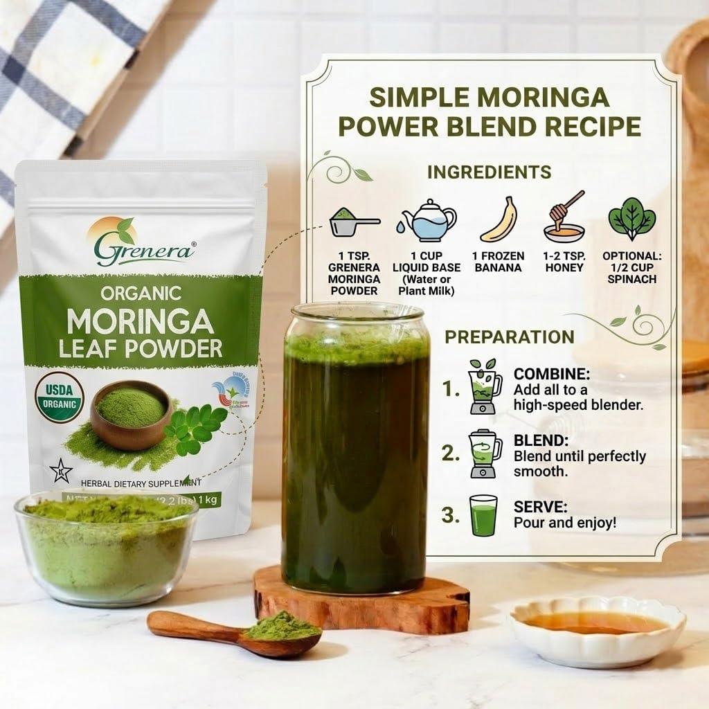 Grenera Organic Moringa Powder 35.2 oz