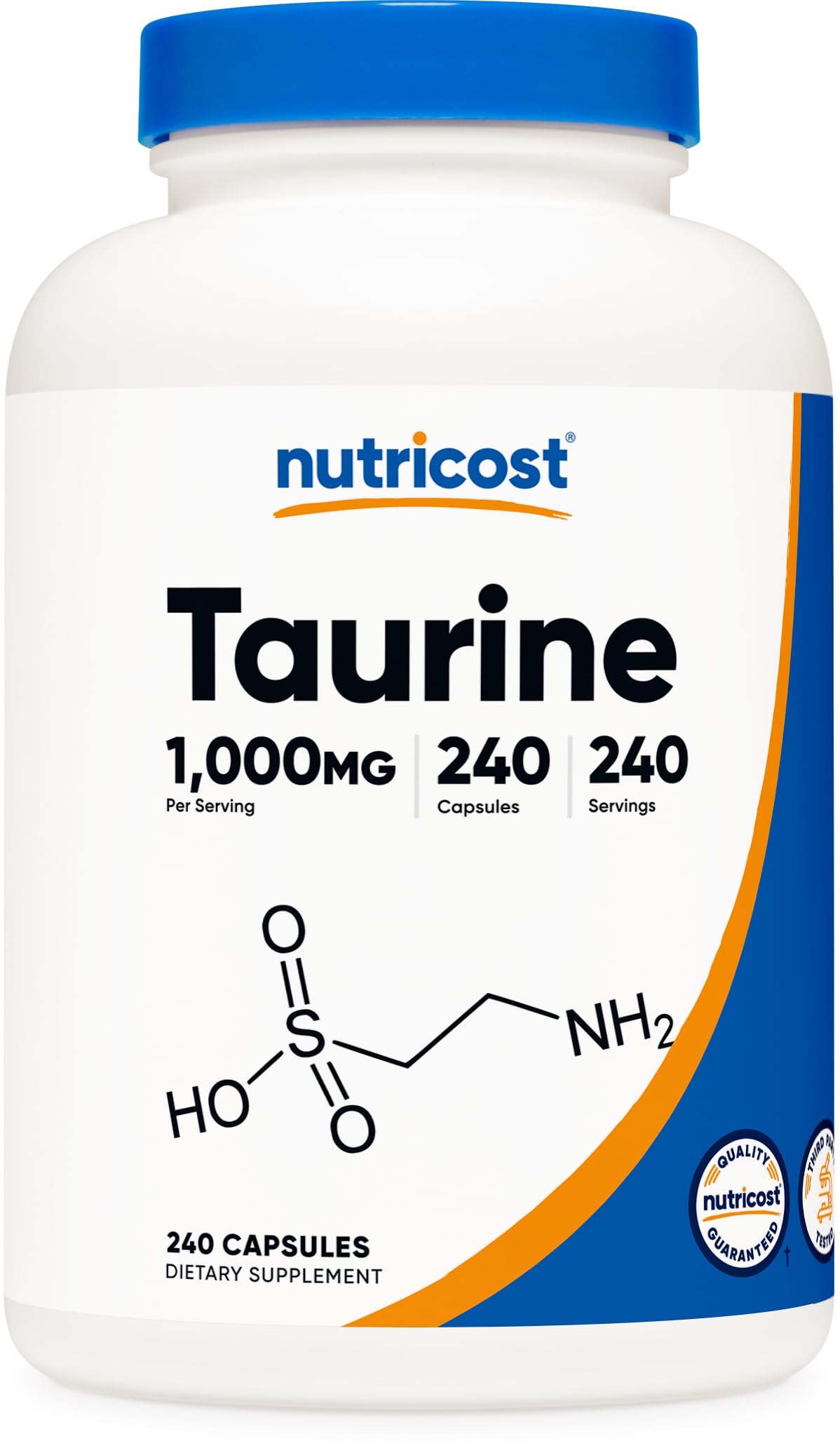 Nutricost Taurine 1000mg Capsules, 240 Count