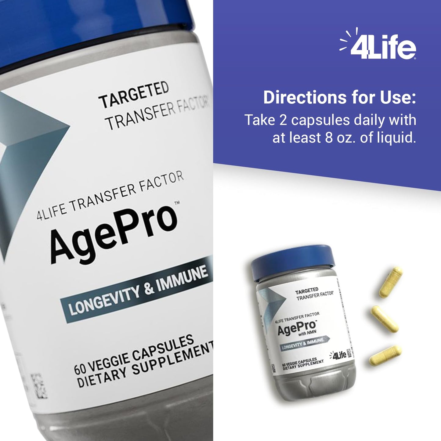4Life Transfer Factor AgePro Veggie Capsules, 60