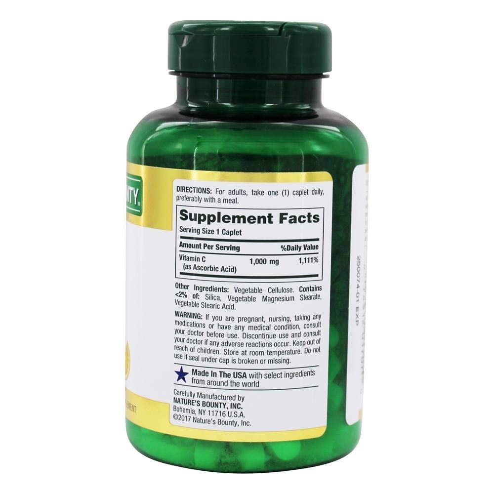 Nature's Bounty Vitamin C 1000 mg Immune Health Caplets 300 Caplets