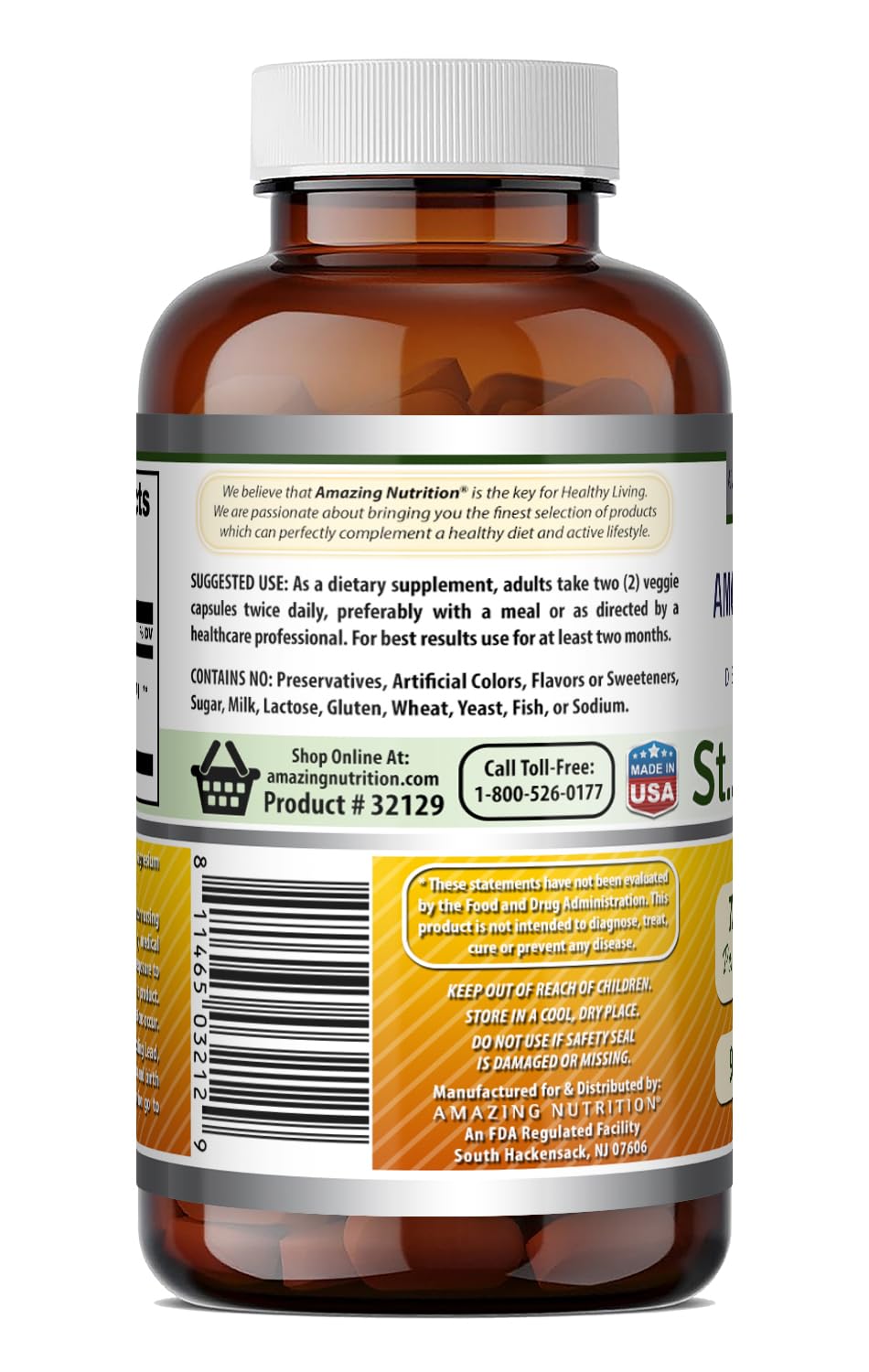 Amazing Nutrition St. John's Wort Supplement Capsule, 90 Count