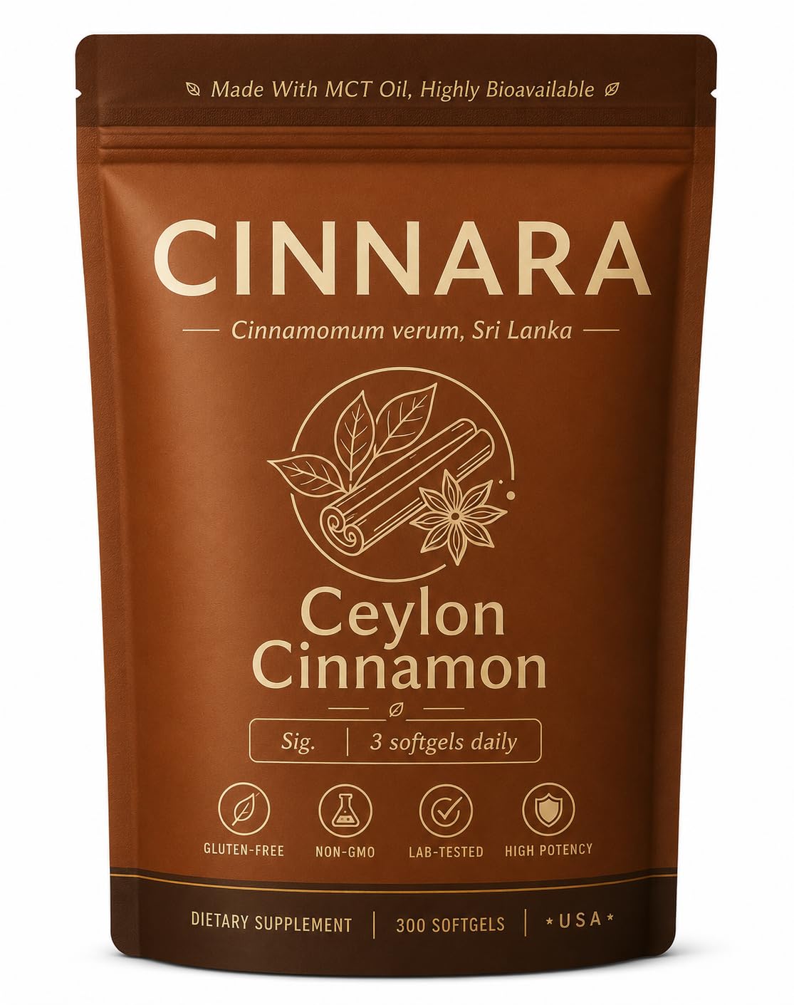 Fari Hair Cinnara Ceylon Cinnamon With MCT Oil Daily Supplement Softgel 300