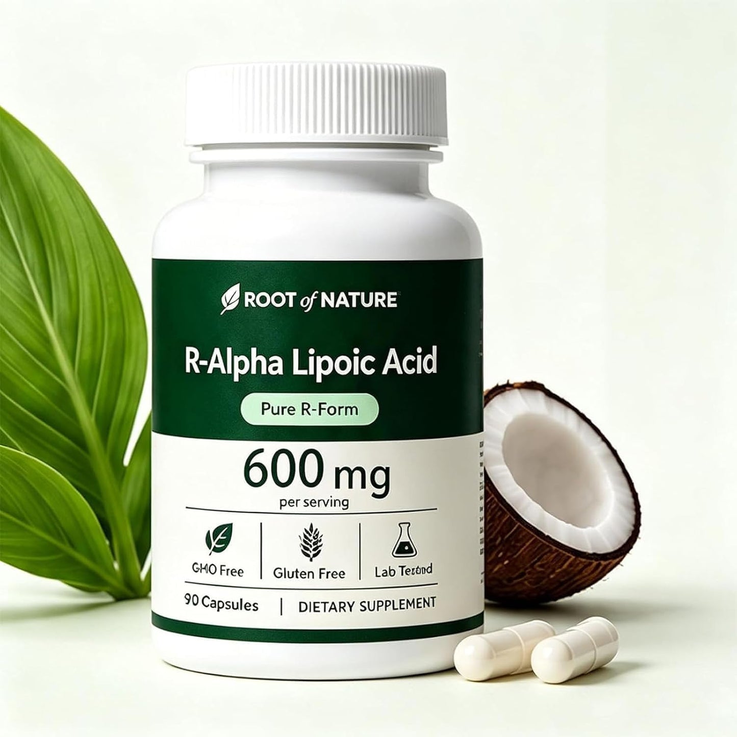 Molana Pumpkin Root of Nature R-Alpha Lipoic Acid with Coconut Oil Capsules, 90 Count
