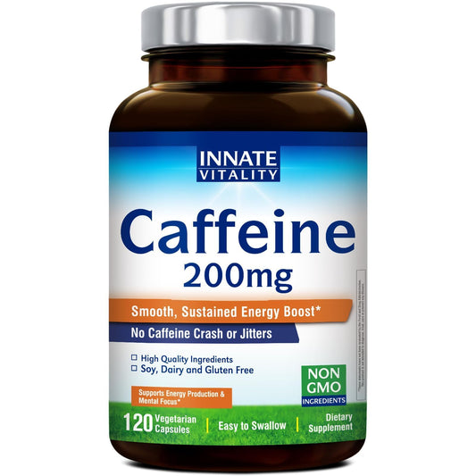 Innate Vitality Caffeine 200 mg Capsules, 120 Count