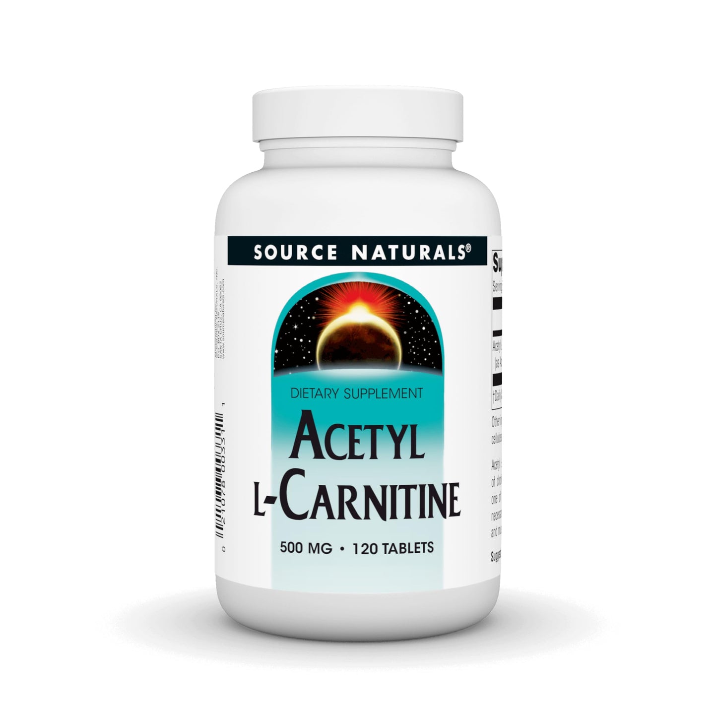 Source Naturals Acetyl L-Carnitine 500 mg Tablet, 120 Count