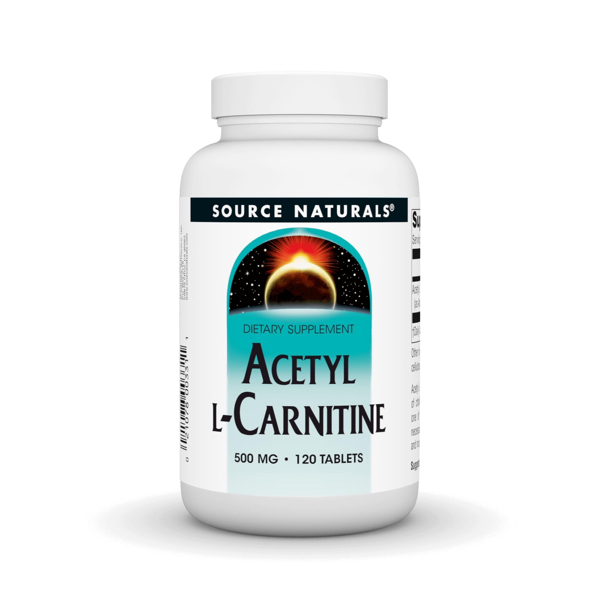 Source Naturals Acetyl L-Carnitine 500 mg Tablet, 120 Tablets