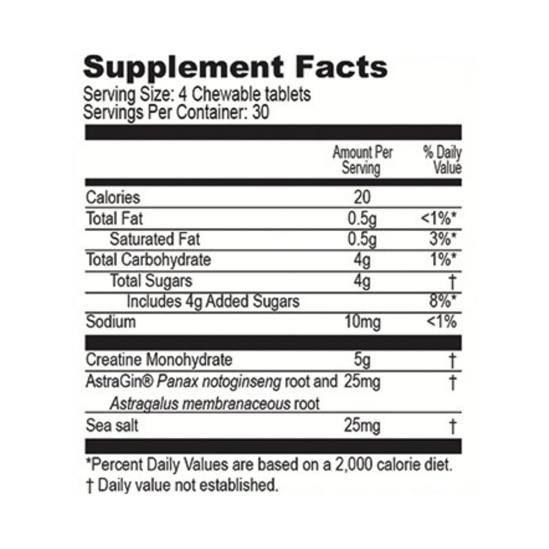 PERFORMANCE INSPIRED Creatine Chew Tablet, 120 Tablets