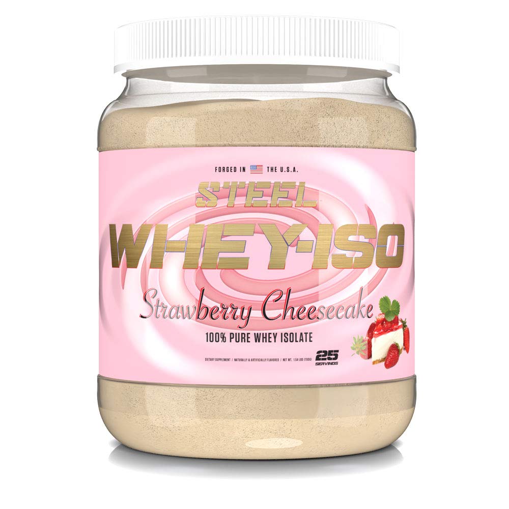 Steel Supplements Whey-ISO 100% Whey Isolate Protein Powder Strawberry Cheesecake (25 Servings)
