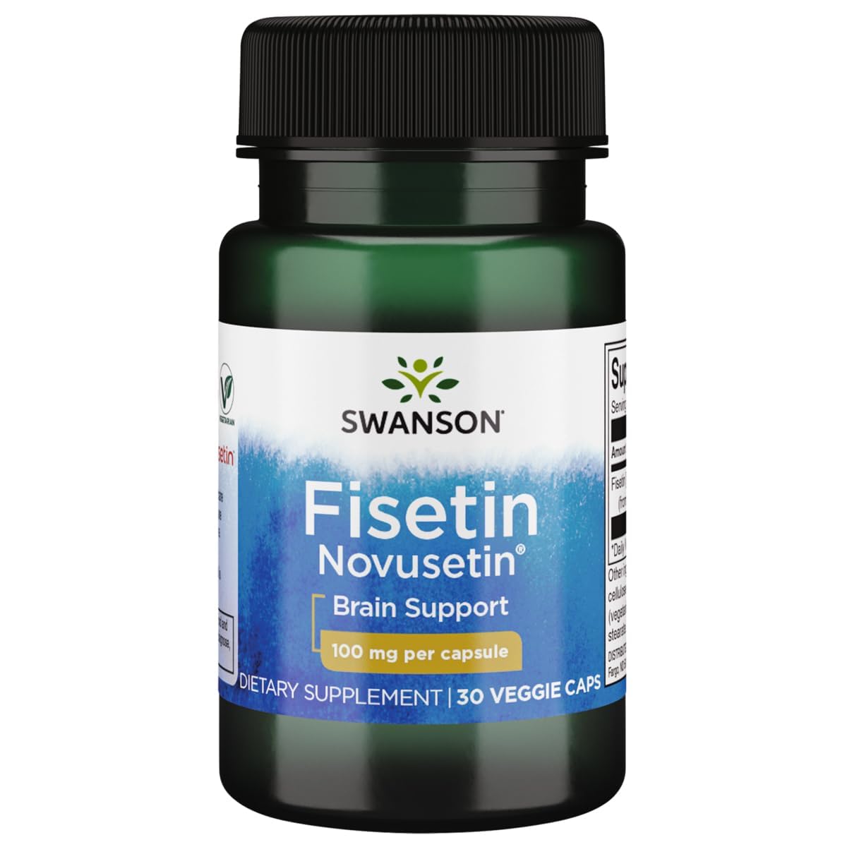 Swanson Fisetin Molecularly Similar to Apigenin, Luteolin, and Quercetin 100 mg Vegan Capsules, 30 Count