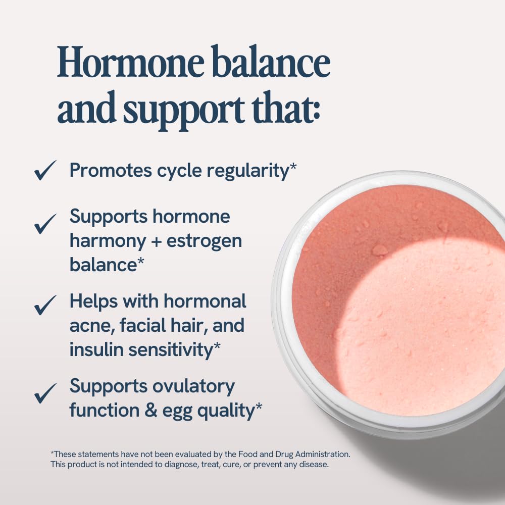 Happy V Ovarian Support for Women with Myo-Inositol & D-Chiro-Inositol 40:1 Ratio, DIM, CoQ10 & Folate Hormone Balance, Cycle Regularity, Egg Quality & PCOS Support Powder 6.1 Ounce