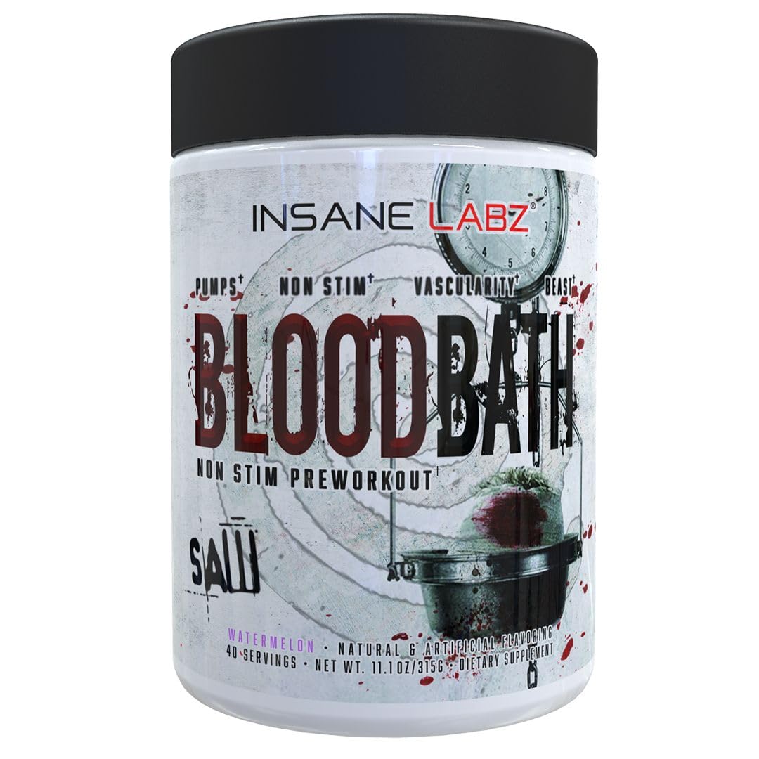Insane Labz Psychotic Saw® and Bloodbath Pre Workout Nitric Oxide Booster Stack Powder 17.7