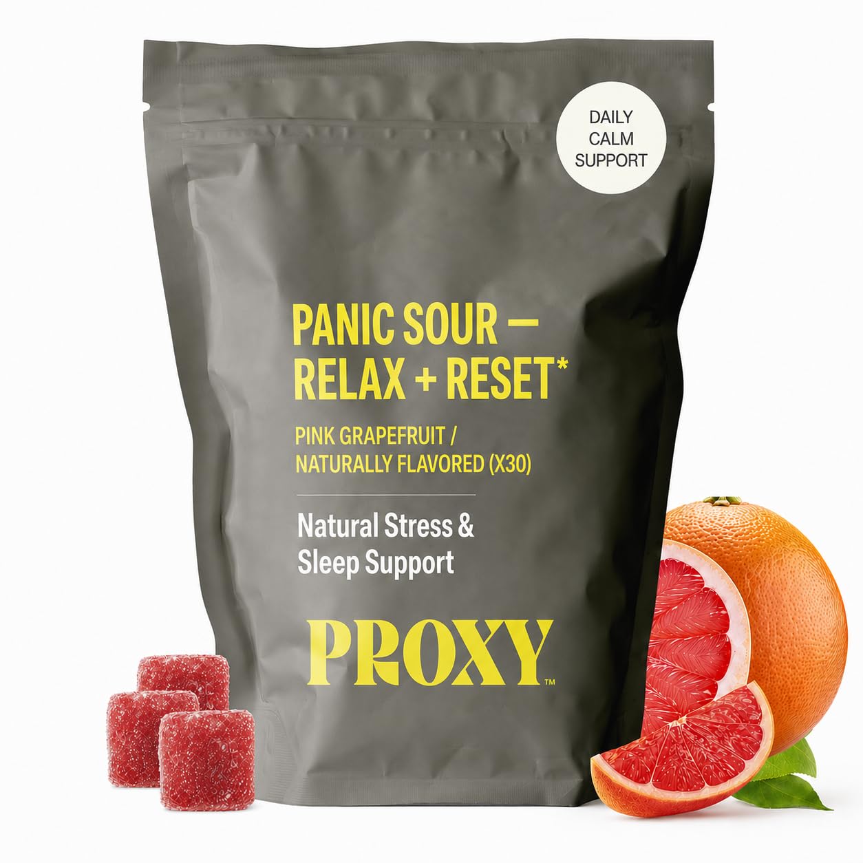 PROXY Panic Sour GABA L-Theanine Calm Sleep Gummies, 30 Count