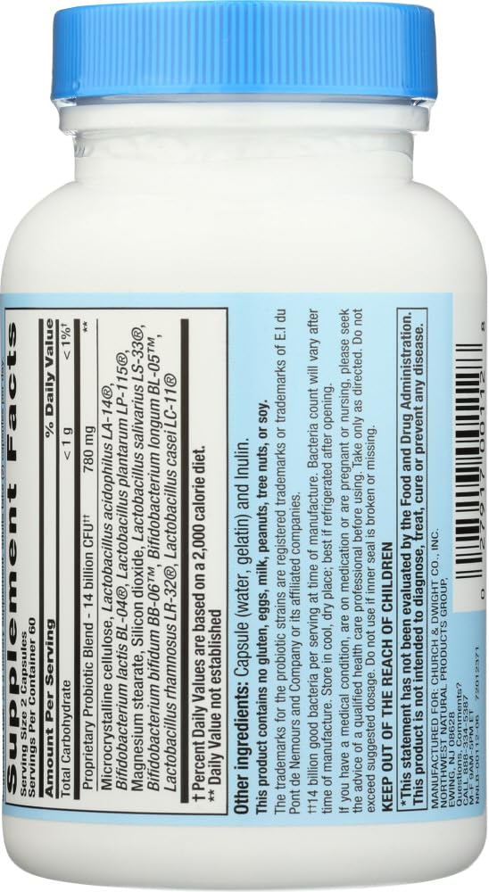 Nutrition Now PB8 Acidophilus Probiotic Capsules, 120 Count