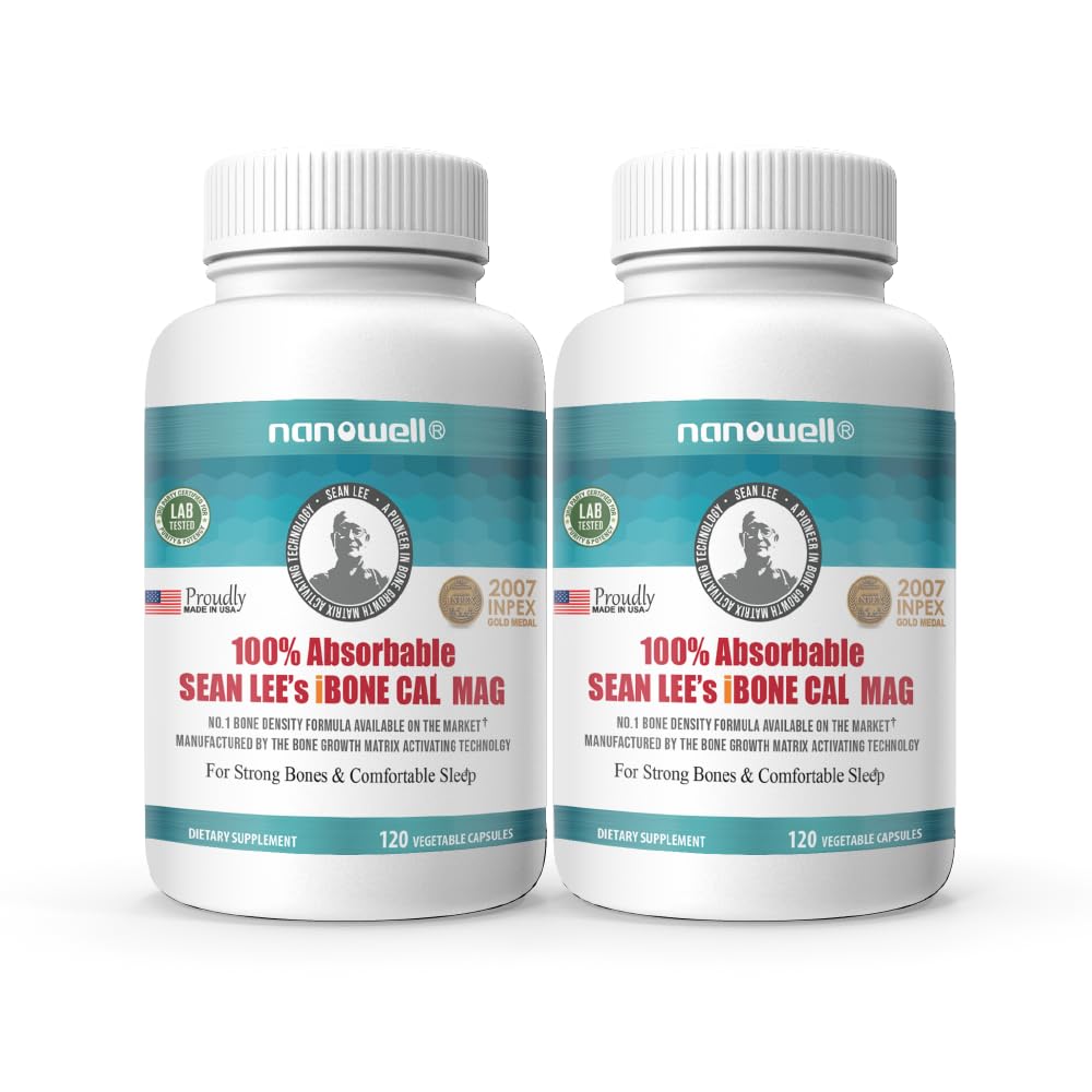 NANOWELL Sean Lee's iBone Cal Mag - Calcium & Magnesium Supplement - Bone, Muscle & Structural Support Capsules, 240 Count