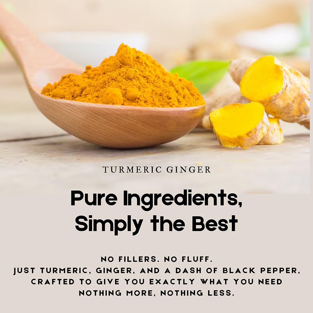 Hebhac Herbs Turmeric Ginger with Black Pepper & Ginger 1000 mg Capsules 120 Count