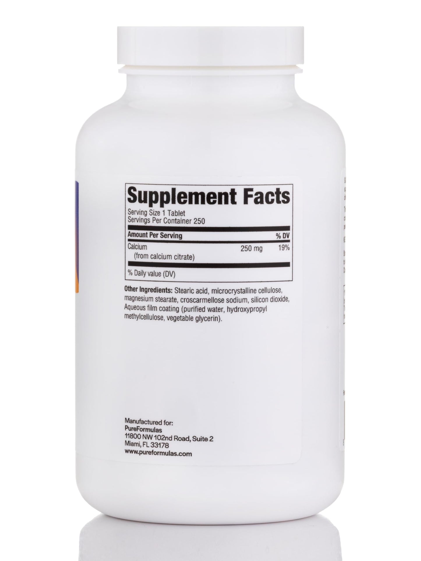 PureFormulas Calcium Citrate 250 mg 250 Tablets
