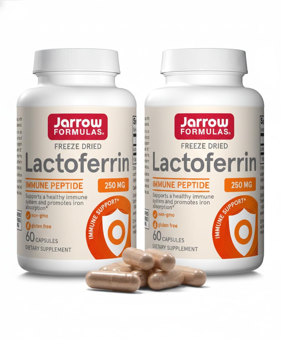 Jarrow Formulas Lactoferrin Supplements 250 mg Capsules, 120 Count
