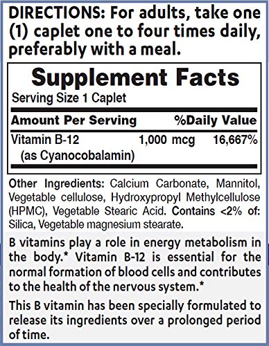 Vitamin World Vitamin B-12 1000 mcg Caplets 250