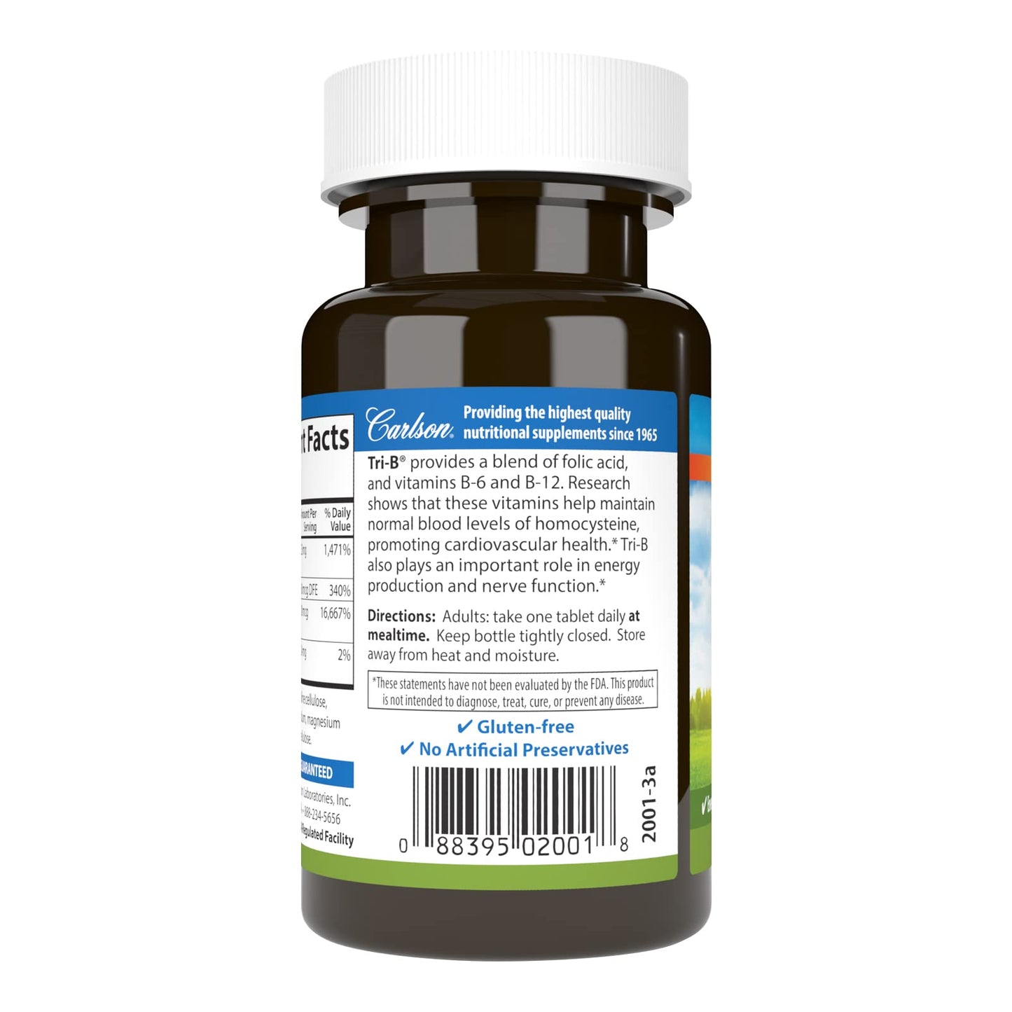 Carlson Tri-B Vitamin B Complex Tablets 120 Tablets