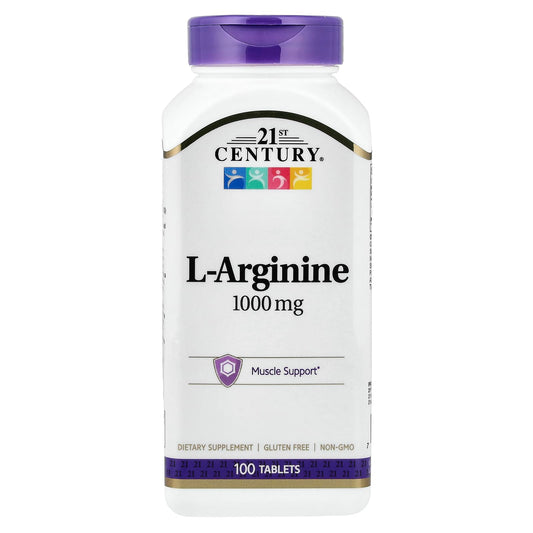 21st Century L-Arginine 1000mg Maximum Strength Tablets, 100 Count