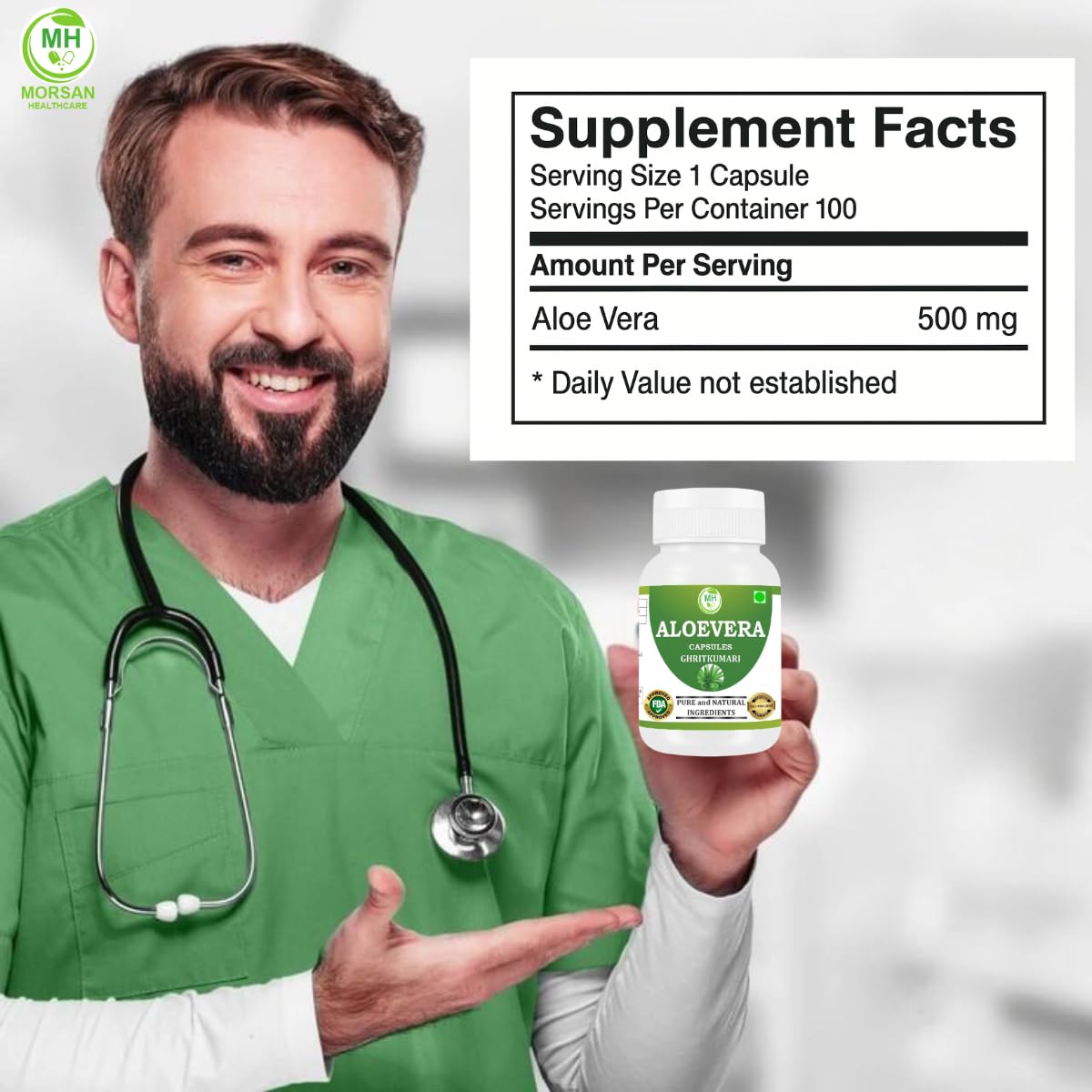 Generic Aloe Vera Capsules 60 Count