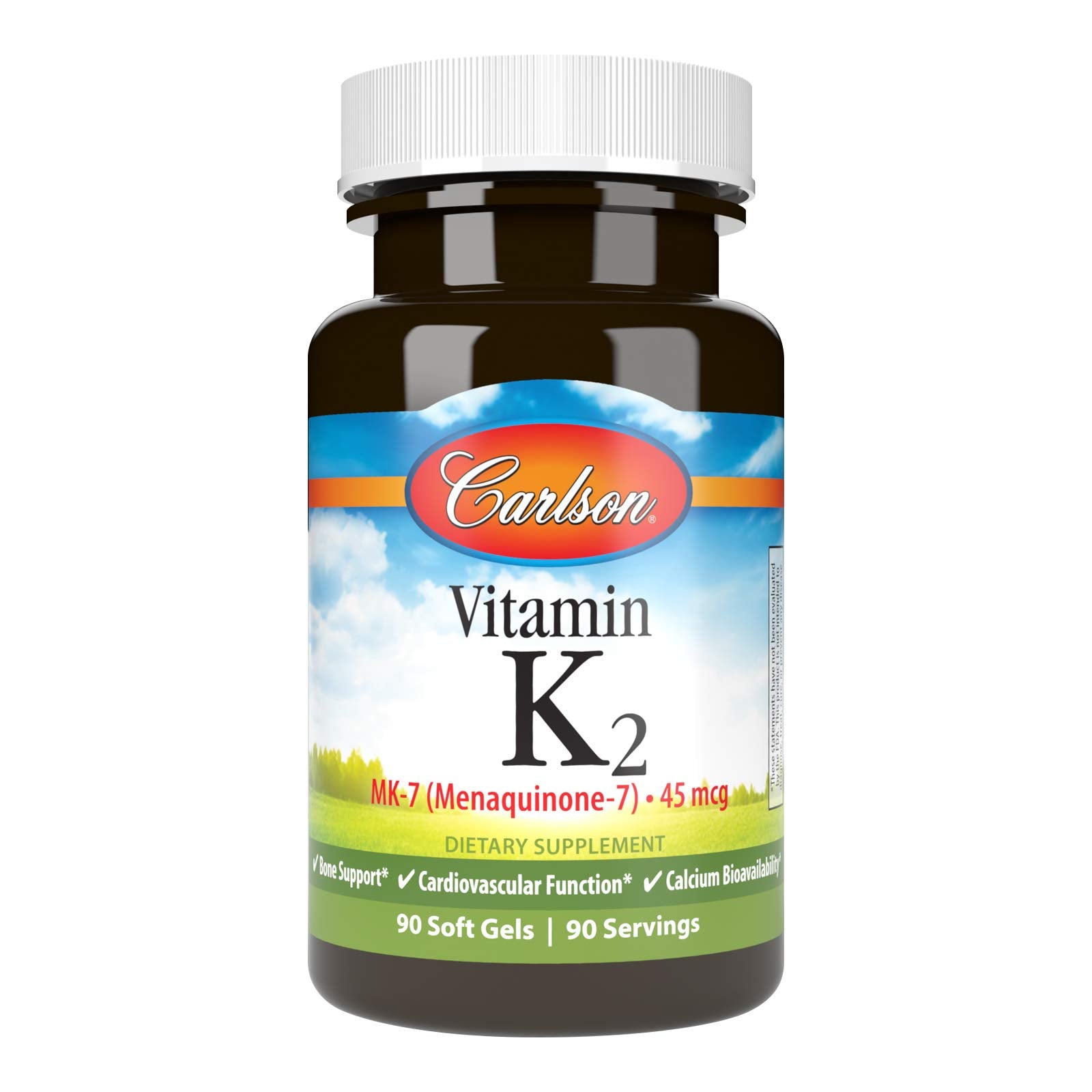 Carlson Vitamin K2-7 45 MCG Mineral Supplement Softgels, 90 Count