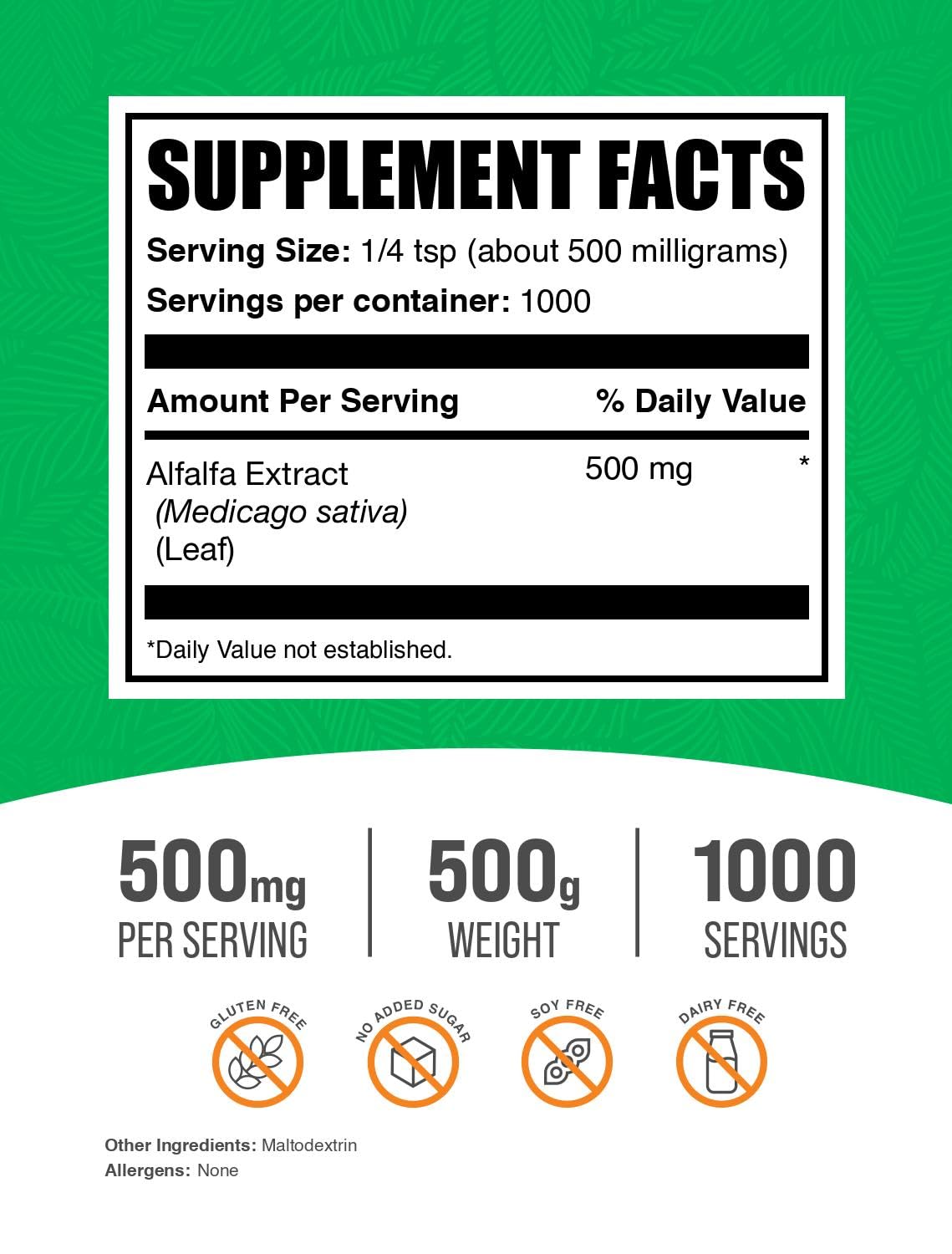 BulkSupplements Alfalfa Extract Powder, 17.64 oz