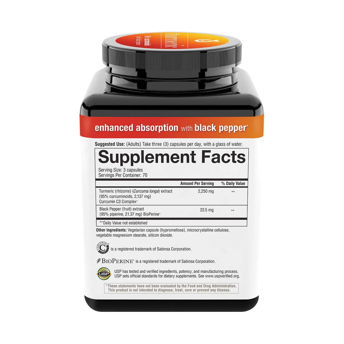 Generic Youthory Turmeric Healthy Inflammation Support, Enhanced Formula (2250mg per Daily Serving) Capsules, 210 Count