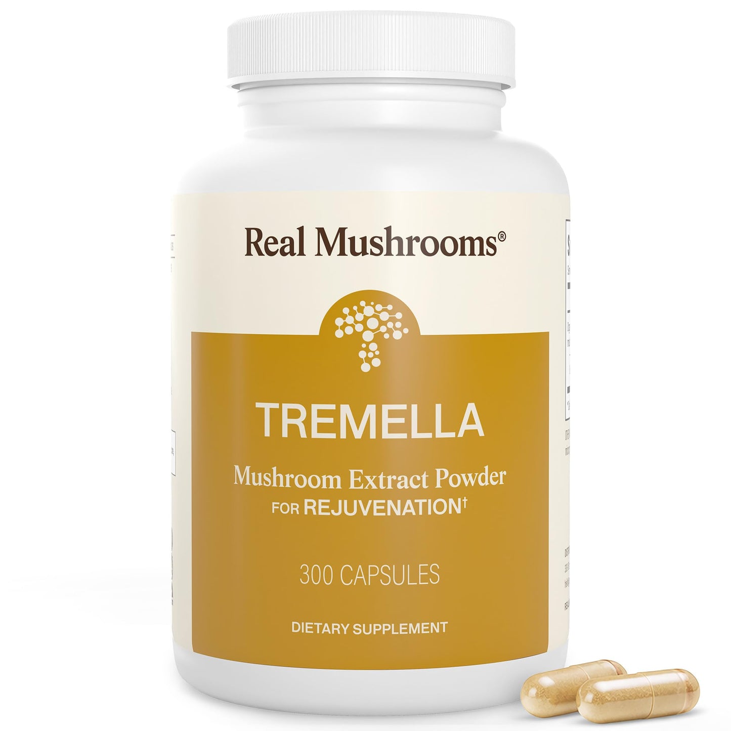 Real Mushrooms Tremella Mushroom Capsules, 300 Count