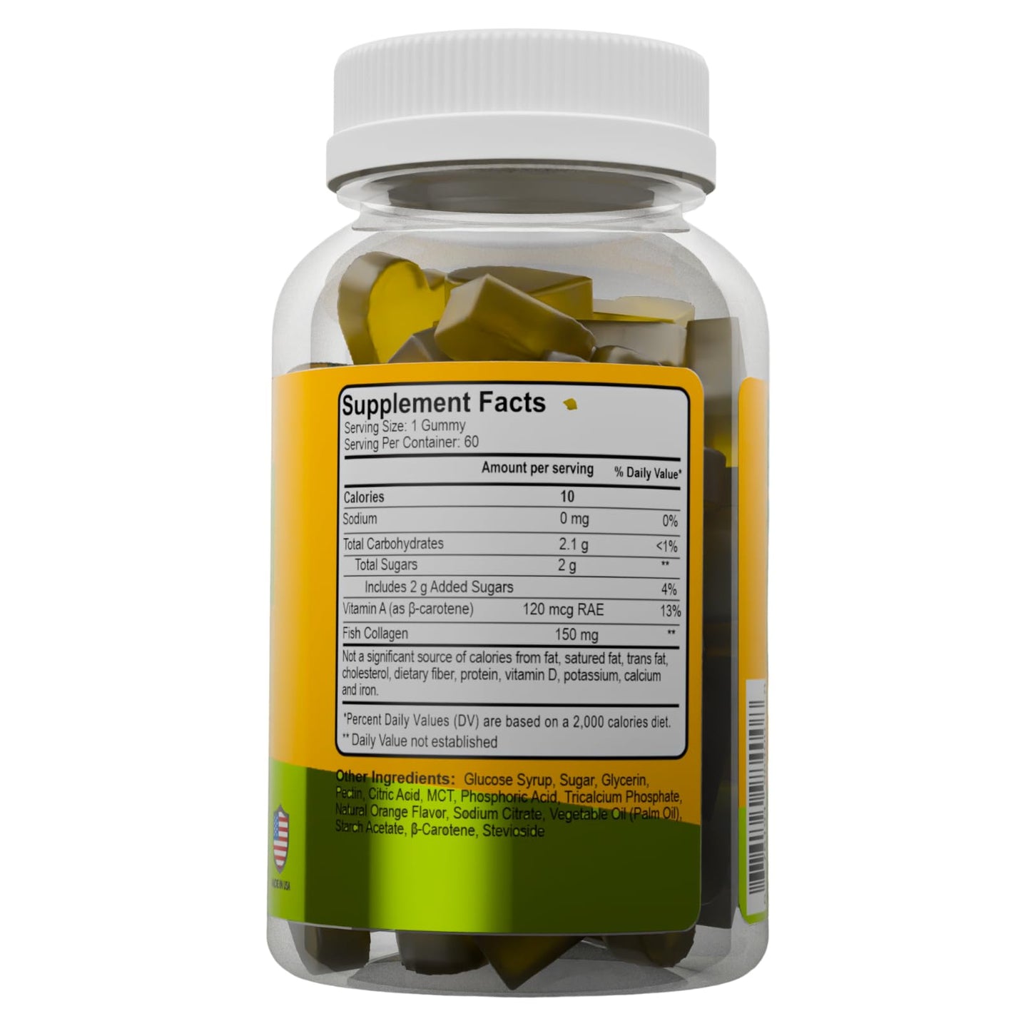 ALFA VITAMINS Collagen Gummies with Vitamin A for Skin Health, Hair & Nails Growth Supplement for Men and Women, Non-GMO, Gelatin-Free, 60 Gummies