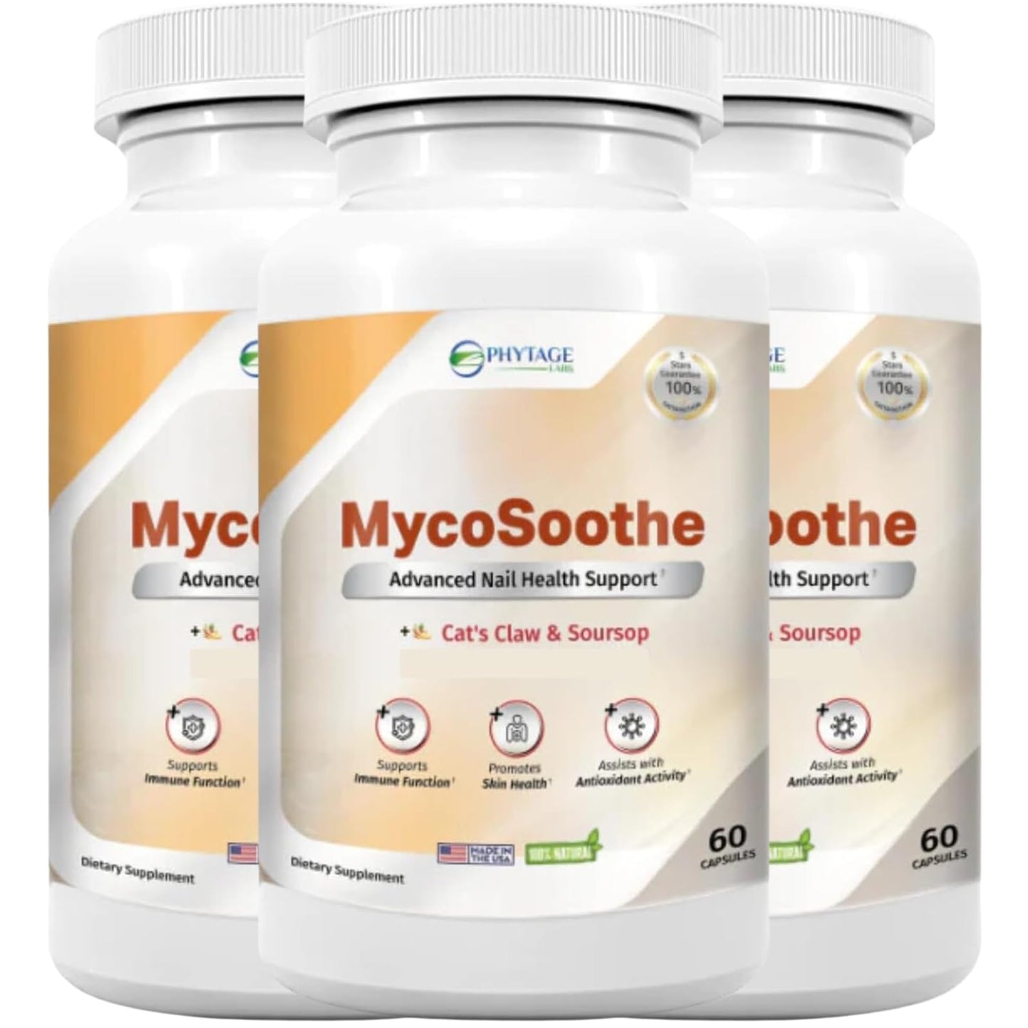 Phytage Labs MycoSoothe Advanced Hair, Skin, Nail & Immunity Support Formula 60 Capsules