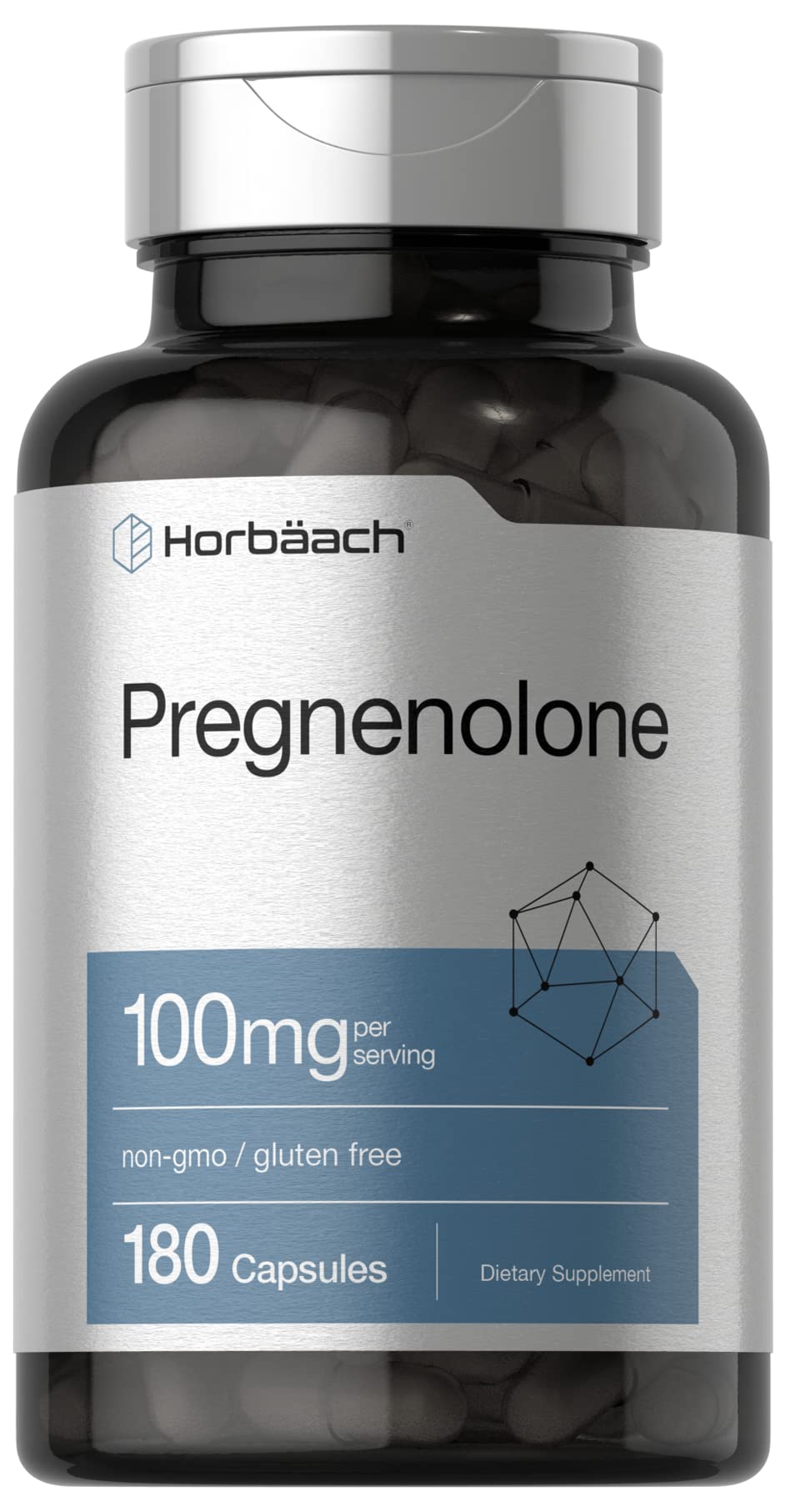 Horbäach Pregnenolone Supplement 100 mg Capsule, 180 Capsules