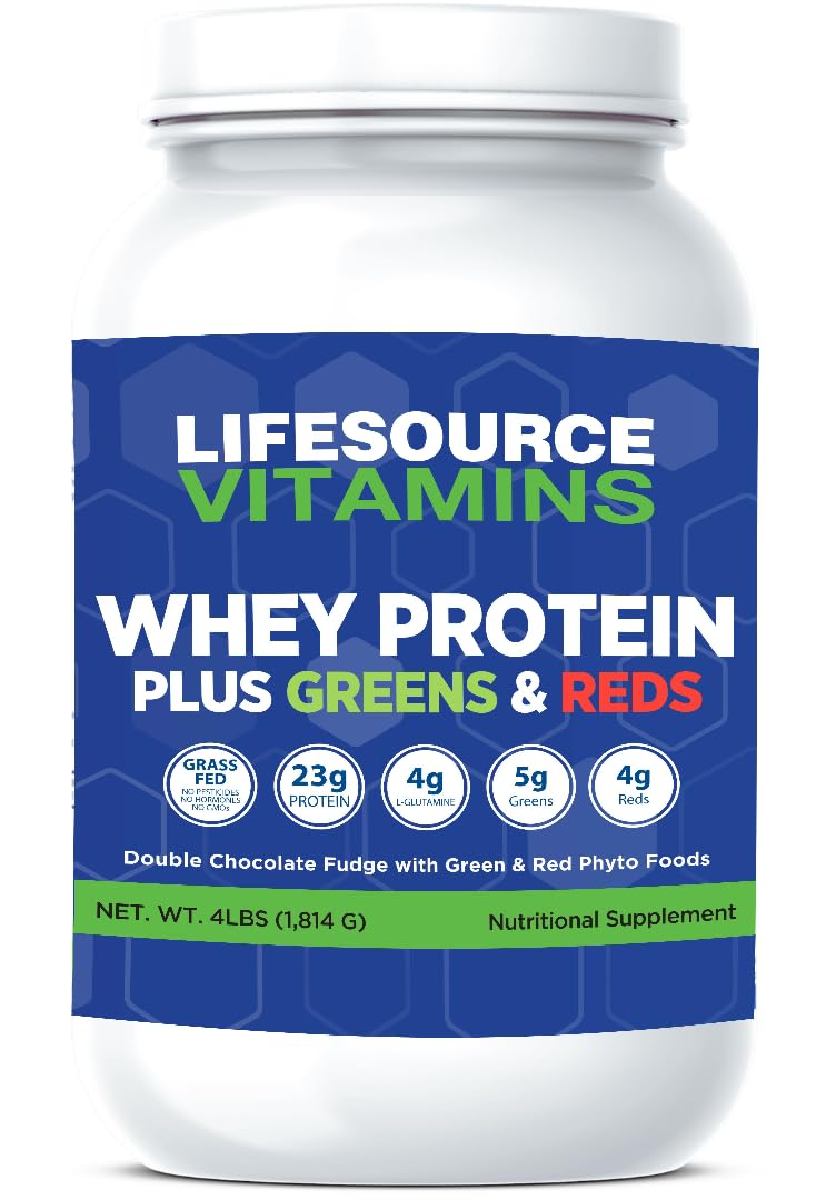 LifeSource Vitamins Whey Plus Greens & Reds Phyto Foods Protein Powder 16