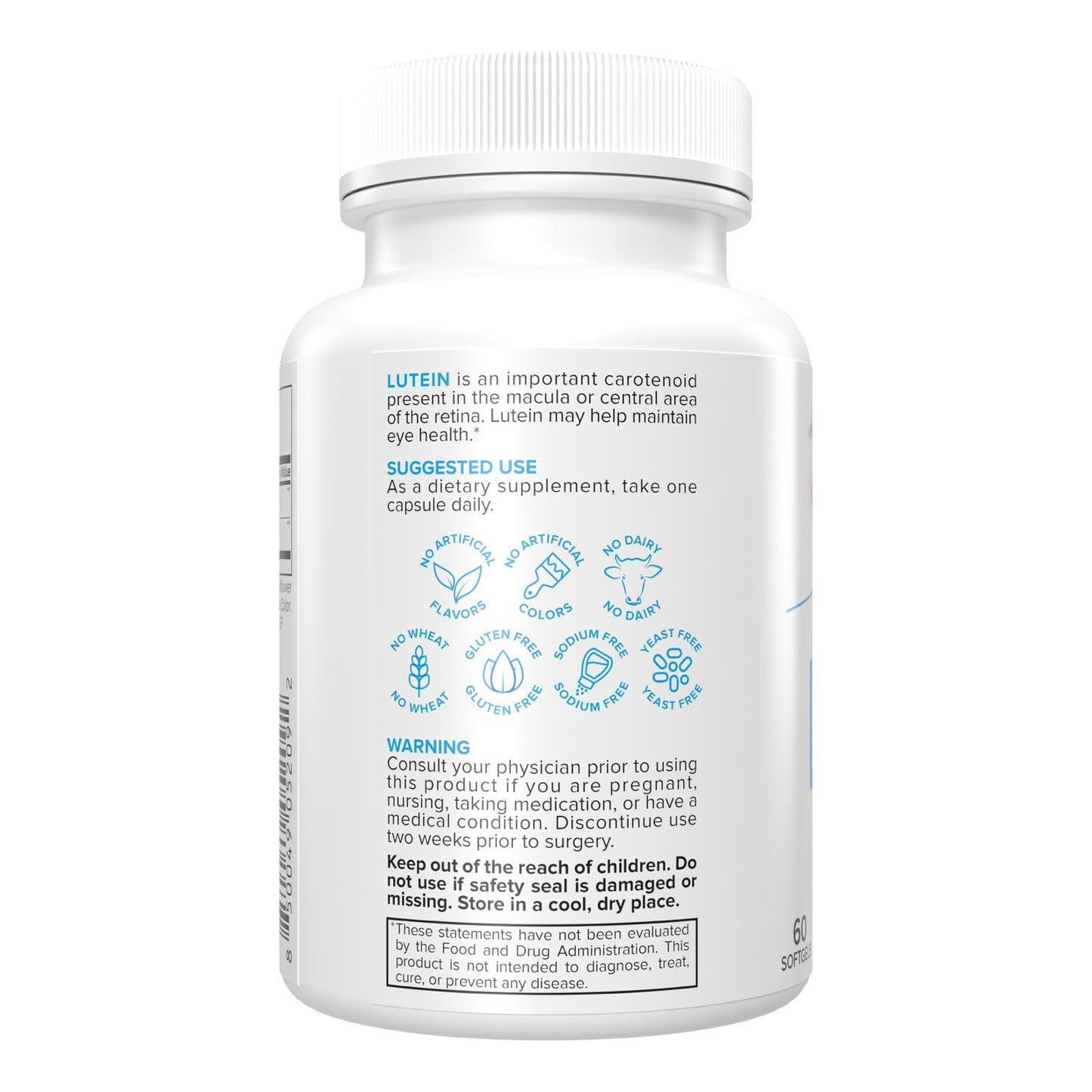 Portions Master Lutein 20mg + Zeaxanthin, Eye & Vision Softgels 60 Count