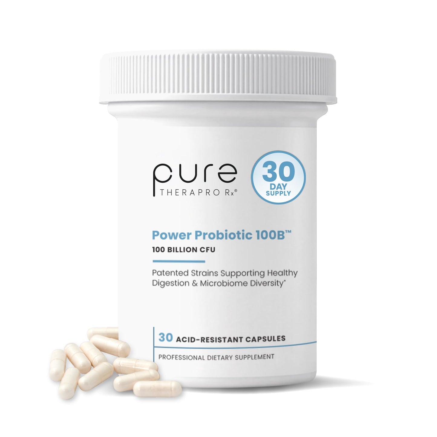 Pure Therapro Rx Power Probiotic 100B Acid-Resistant Capsules, 30 Count