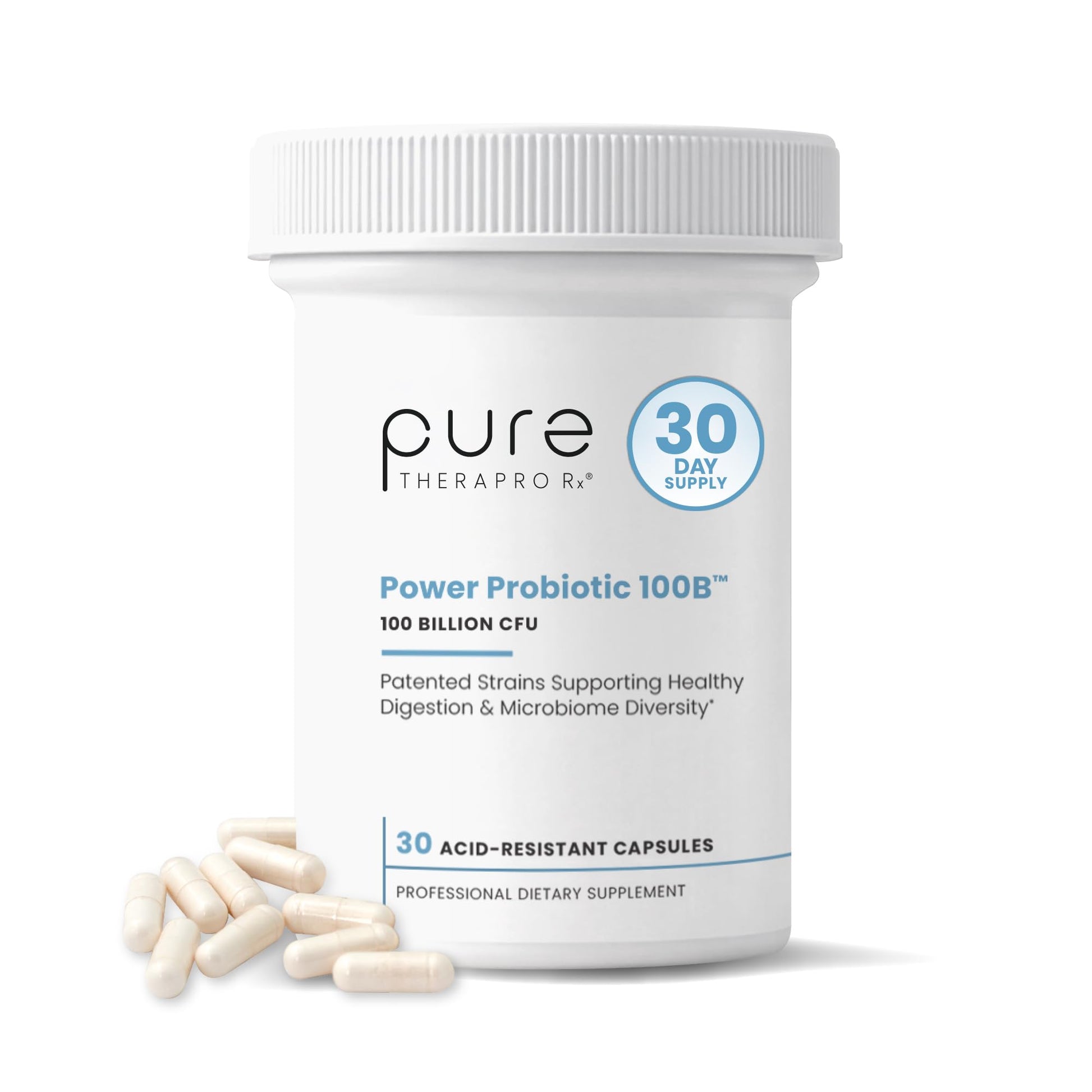 Pure Therapro Rx Power Probiotic 100B Acid-Resistant Capsules, 30 Count