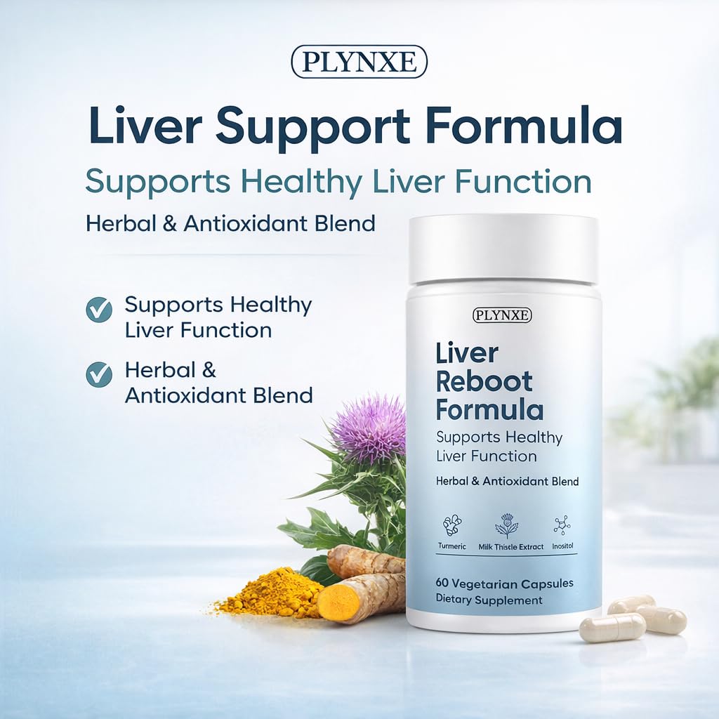 PLYNXE Liver Supplement Formula Milk Thistle Extract with Turmeric & Inositol Capsule, 60 Count
